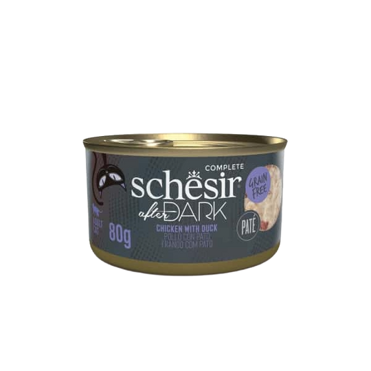 Comida húmida para gatos Schesir After Dark patê frango com pato, 80 g