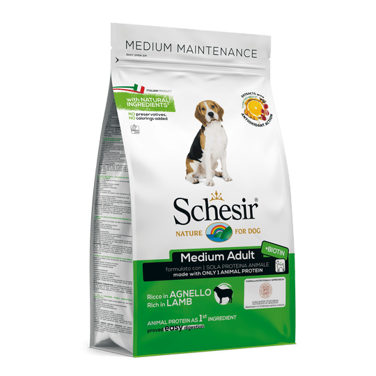 Ração para cães Schesir Medium borrego, 3 kg