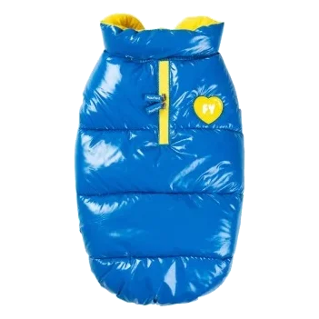 Casaco acolchoado para cães FuzzYard Amor azul-cobalto
