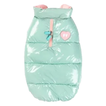 Casaco acolchoado para cães FuzzYard Amor menta