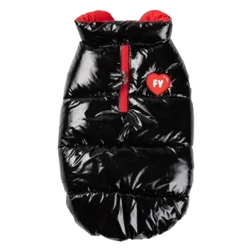 Casaco acolchoado para cães FuzzYard Amor preto