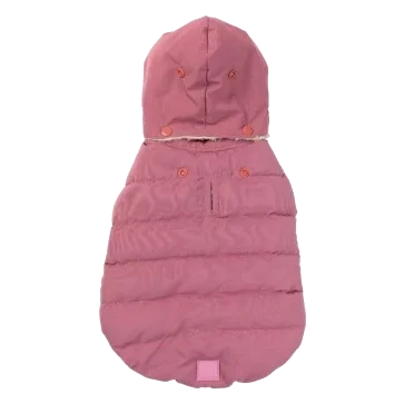 Casaco acolchoado com capuz para cães FuzzYard Essential malva