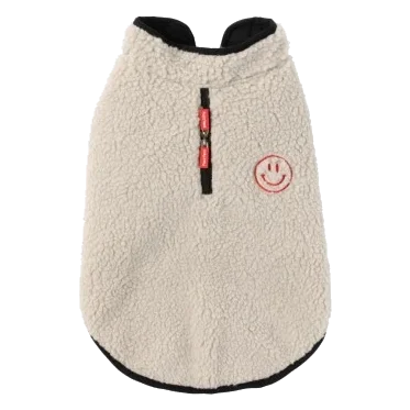Casaco sherpa para cães FuzzYard Basecamp cor pedra