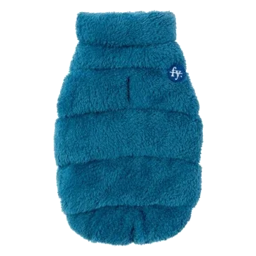 Casaco de peluche para cães FuzzYard The Vaucluse azul francês