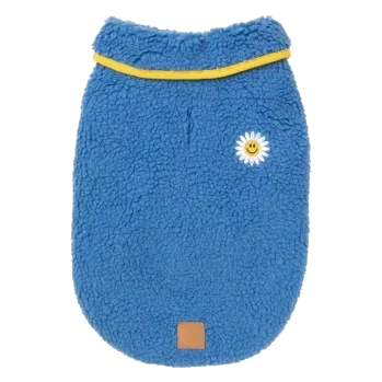 Casaco sherpa para cães FuzzYard Hana azul