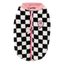 Casaco sherpa para cão FuzzYard Ollie aos quadrados rosa