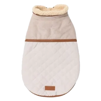 Casaco com forro sherpa para cães FuzzYard Ivanhoe marfim