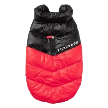 Casaco acolchoado para cães FuzzYard South Harlem vermelho