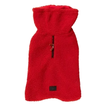 Casaco para cães FuzzYard The Cosy gola alta vermelho-cereja