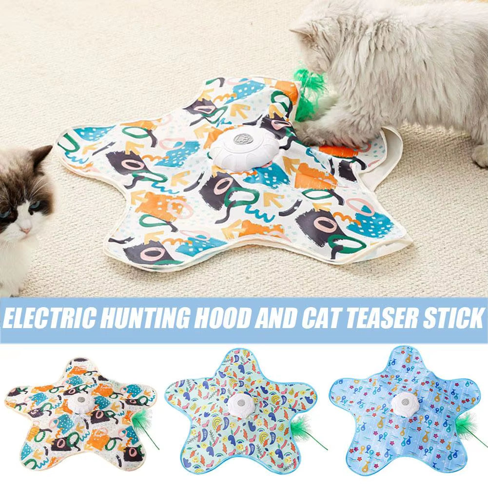 Alfombra de juego con pluma escondida y sonido para gatos, vista de detalle 1
