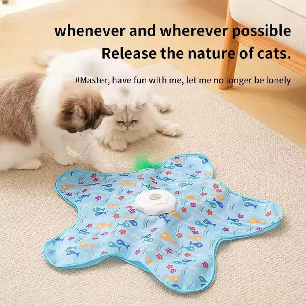 Alfombra de juego con pluma escondida y sonido para gatos, vista de detalle 2