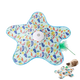 Alfombra de juego con pluma escondida y sonido para gatos, azul con dibujos - ZONLIDOOG