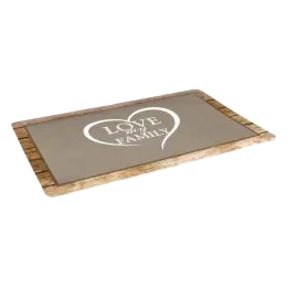 Tapete para comedouro de cão Shabby Chic retangular castanho