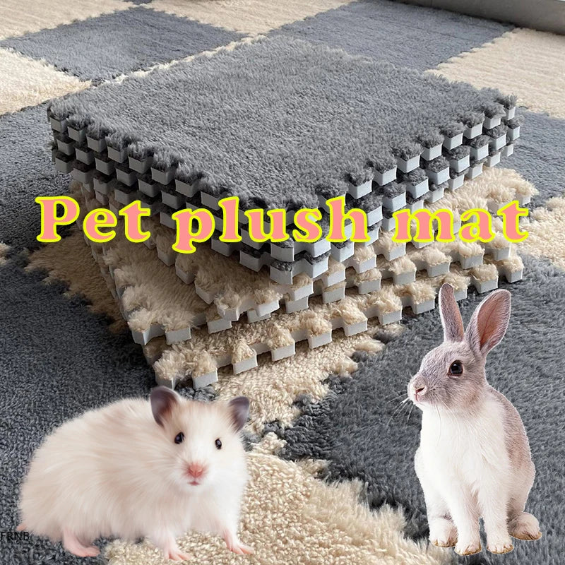 Alfombrillas encajables de peluche 30 x 30 cm para jaulas de roedores, vista de detalle 1