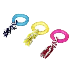 Argola para morder com corda para cães, 8 cm