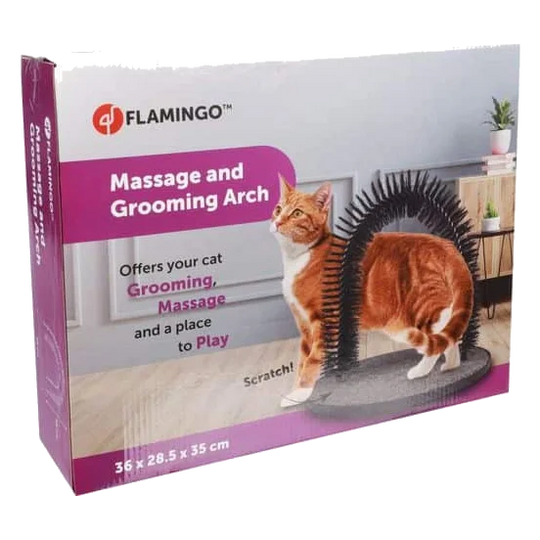 Arco de massagem e cuidado do pelo Triomf para gatos, 36 × 28,5 × 35 cm