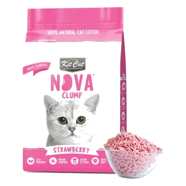 Areia para gatos vegetal aglomerante Kit Cat NovaClump morango 7 L
