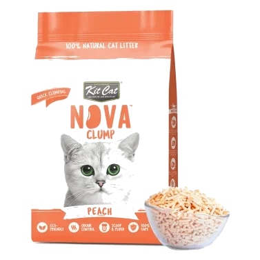 Areia para gatos vegetal aglomerante Kit Cat NovaClump pêssego 7 L