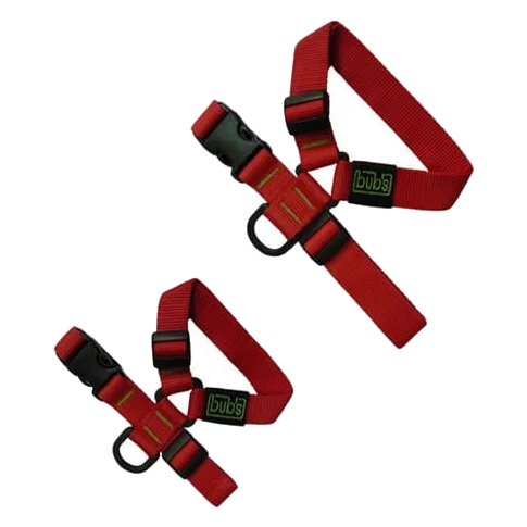 Peitoral Bub's vermelho ou preto para cães, tamanhos pequeno e médio