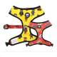 Peitoral reversível Dukier Superheroes para cães, vermelho e amarelo, tamanhos T1 a T4