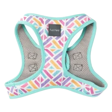 Peitoral step-in para cão FuzzYard Bubblegum Burst respirável