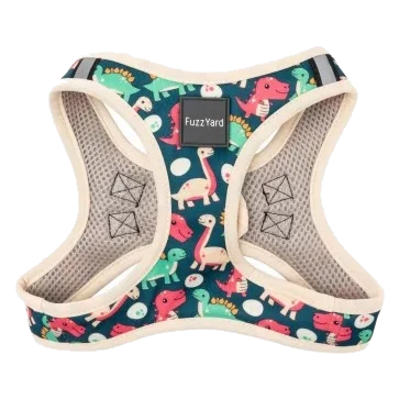 Peitoral step-in para cão FuzzYard Dinosaur Land respirável