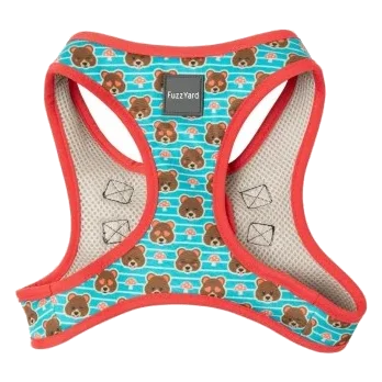 Peitoral step-in para cães FuzzYard Fuzz Bear, respirável e refletor