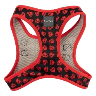 Peitoral step-in para cães FuzzYard Heartbreaker, respirável e refletor