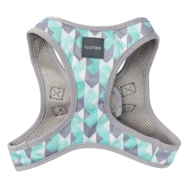 Peitoral step-in para cães FuzzYard Mint Fizz respirável e refletor