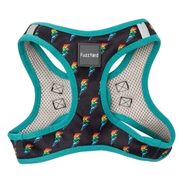 Peitoral step-in para cães FuzzYard Volt! respirável e refletor