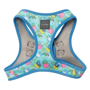 Peitoral step-in para cães FuzzYard Wakey Wakey respirável e refletor