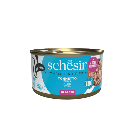 Comida húmida para gatos Schesir atum ao natural, lata 85 g