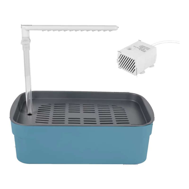 Banheira para pássaros com duche automático azul grande e bomba USB