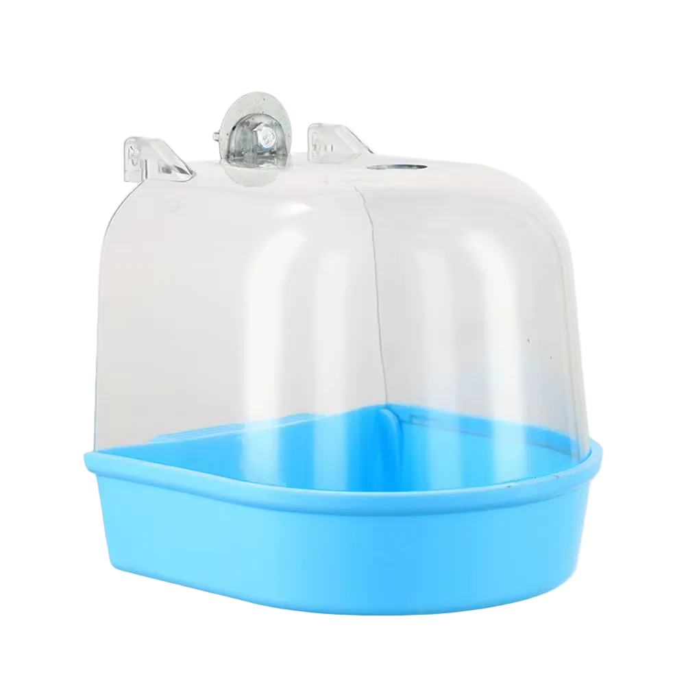 Baño colgante con cúpula para canarios y periquitos, azul - ZONLIDOOG
