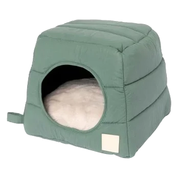Cama iglu para gatos em algodão FuzzYard Life Myrtle Green