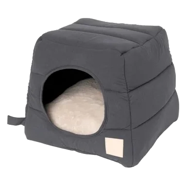 Cama iglu para gatos em algodão FuzzYard Life Slate Grey