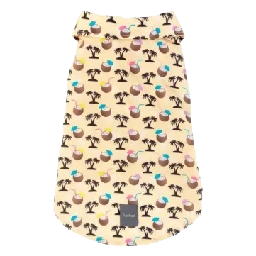 Camisa havaiana de verão para cães FuzzYard Sandy Coconut