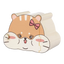 Casinha esconderijo para hamster com desenho laranja e laço