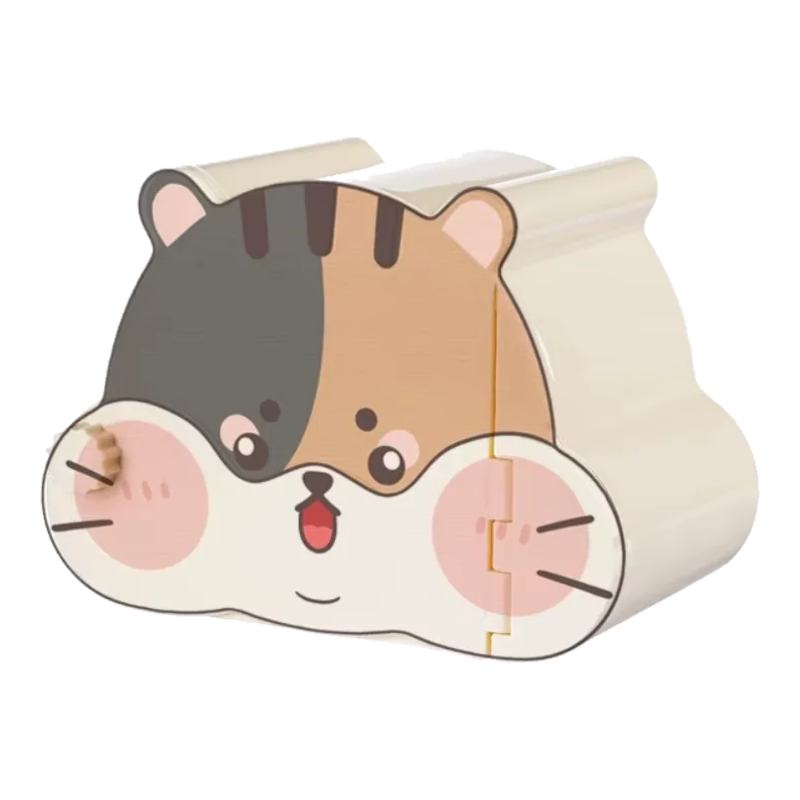 Casinha esconderijo para hamster com desenho tricolor