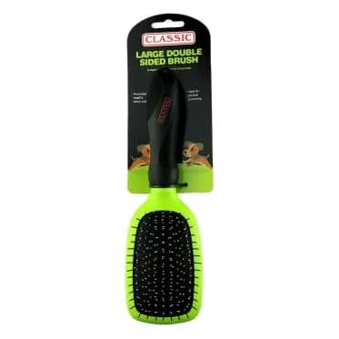 Escova dupla Deluxe Classic para cães, pequena e grande