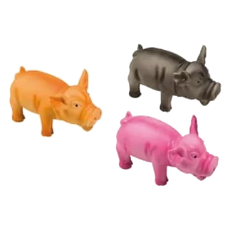 Porco de vinil com som real para cães, 17 cm