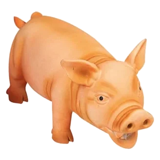 Porco laranja de látex com som real para cães, 22 cm