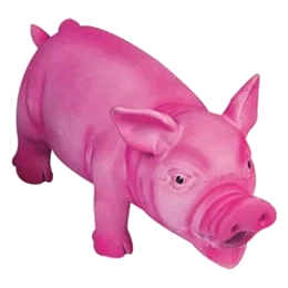 Porco rosa de látex com som real para cães, 22 cm