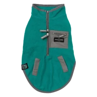 Colete sherpa para cães FuzzYard Fitzroy verde