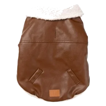 Casaco aviador para cães FuzzYard Ava castanho