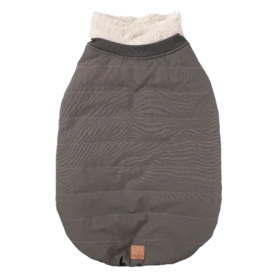 Casaco bomber para cães FuzzYard Nordic cinzento-carvão com cachecol amovível
