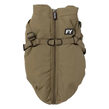 Casaco com peitoral para cães FuzzYard Flash caqui
