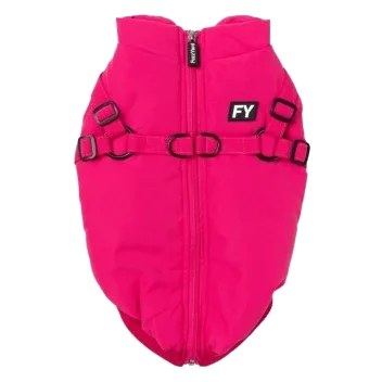 Casaco com peitoral para cães FuzzYard Flash magenta
