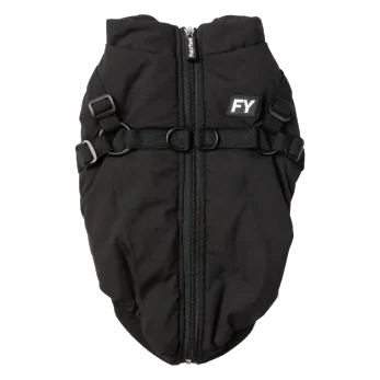 Casaco com peitoral para cães FuzzYard Flash preto