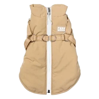 Casaco para cão com peitoral FuzzYard Horizon taupe